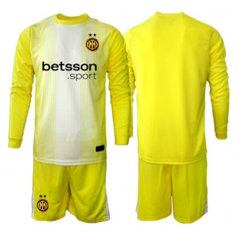 Billige Fotballdrakt Inter Milan Keeper Replika Bortedraktsett Barn 2025-26 Langermet (med bukser)